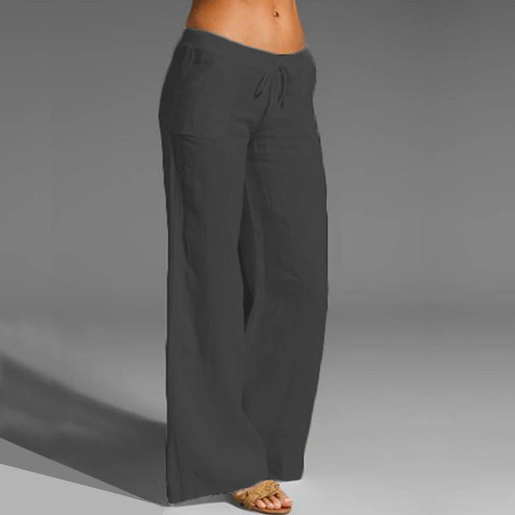 Spot Autumn And Winter Cross-Border Wish Women'S Casual Loose Trousers Stretch Waist Flared Yoga Pants Plus Size Women'S Pants