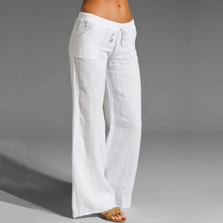 Spot Autumn And Winter Cross-Border Wish Women'S Casual Loose Trousers Stretch Waist Flared Yoga Pants Plus Size Women'S Pants
