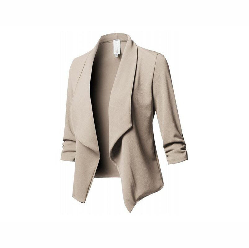 Pure Color Casual Cardigan Women's Small Suit