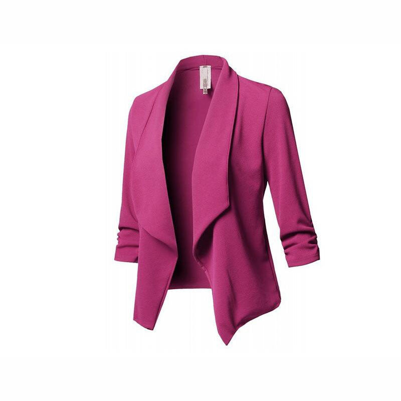 Pure Color Casual Cardigan Women's Small Suit