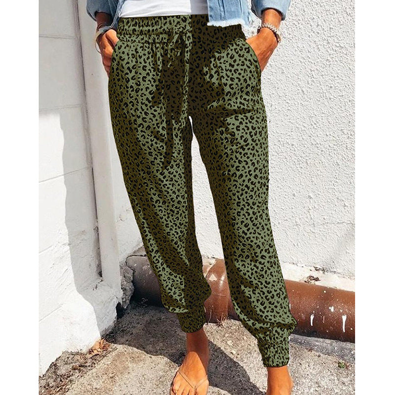 Hot Style Loose Print Casual Trousers For European Women