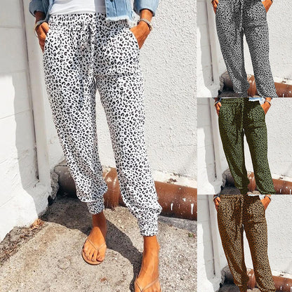 Hot Style Loose Print Casual Trousers For European Women