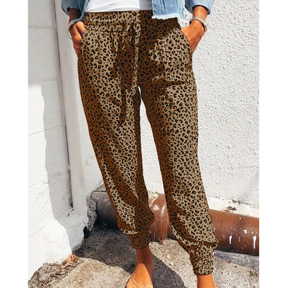 Hot Style Loose Print Casual Trousers For European Women