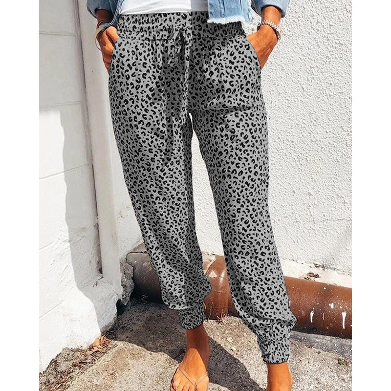 Hot Style Loose Print Casual Trousers For European Women