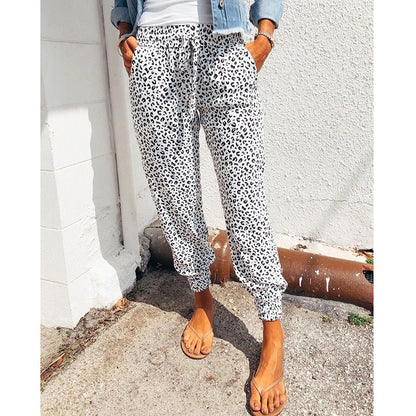 Hot Style Loose Print Casual Trousers For European Women
