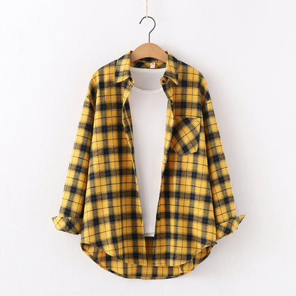Plaid Shirt Women'S Long-Sleeved Loose Shirt Jacket