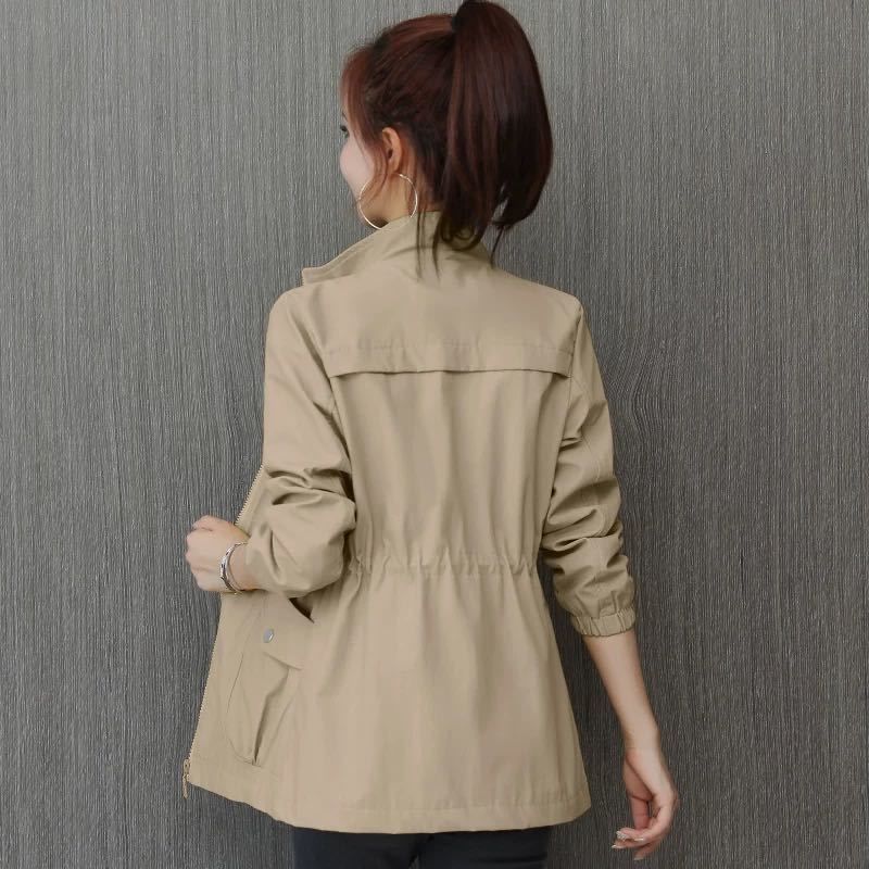 Korean Style Windbreaker With Waist And Slim
