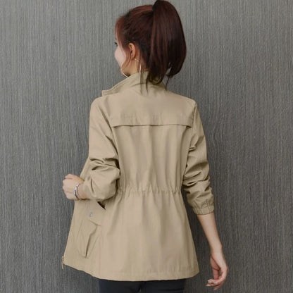 Korean Style Windbreaker With Waist And Slim