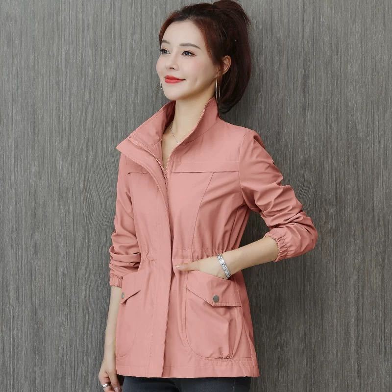Korean Style Windbreaker With Waist And Slim