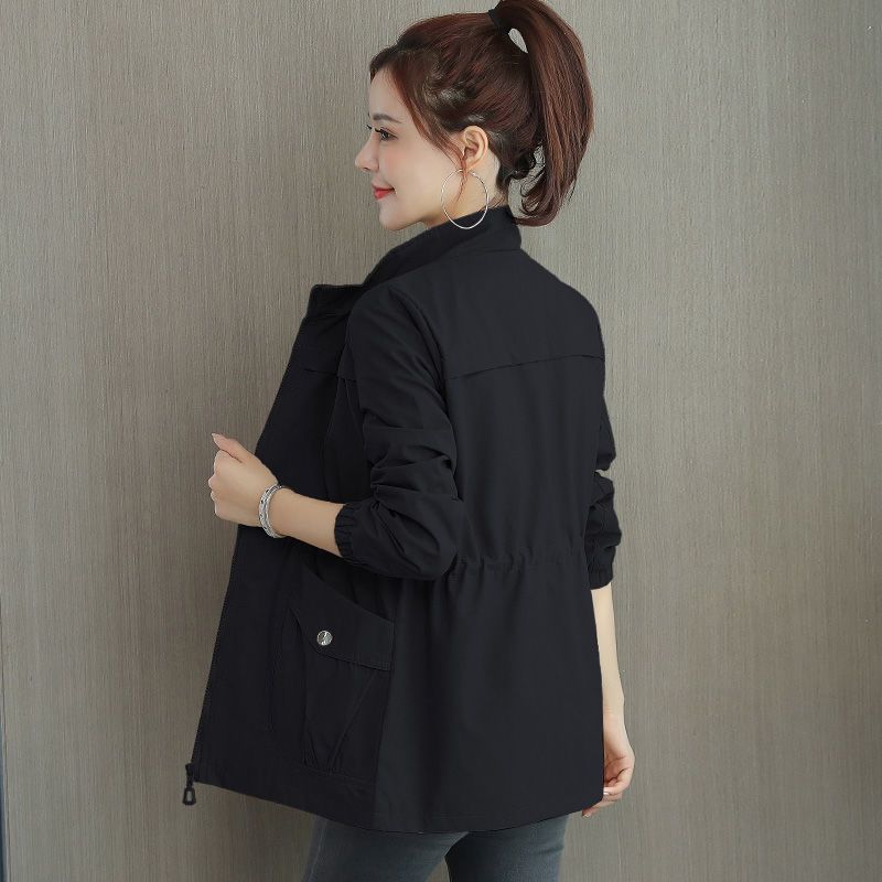 Korean Style Windbreaker With Waist And Slim