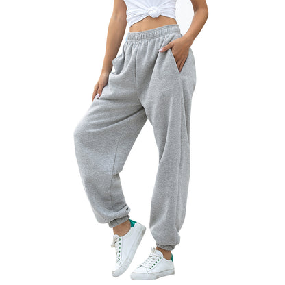 Home Elastic Waist Loose Sports Casual Pants