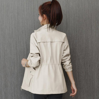 Korean Style Windbreaker With Waist And Slim