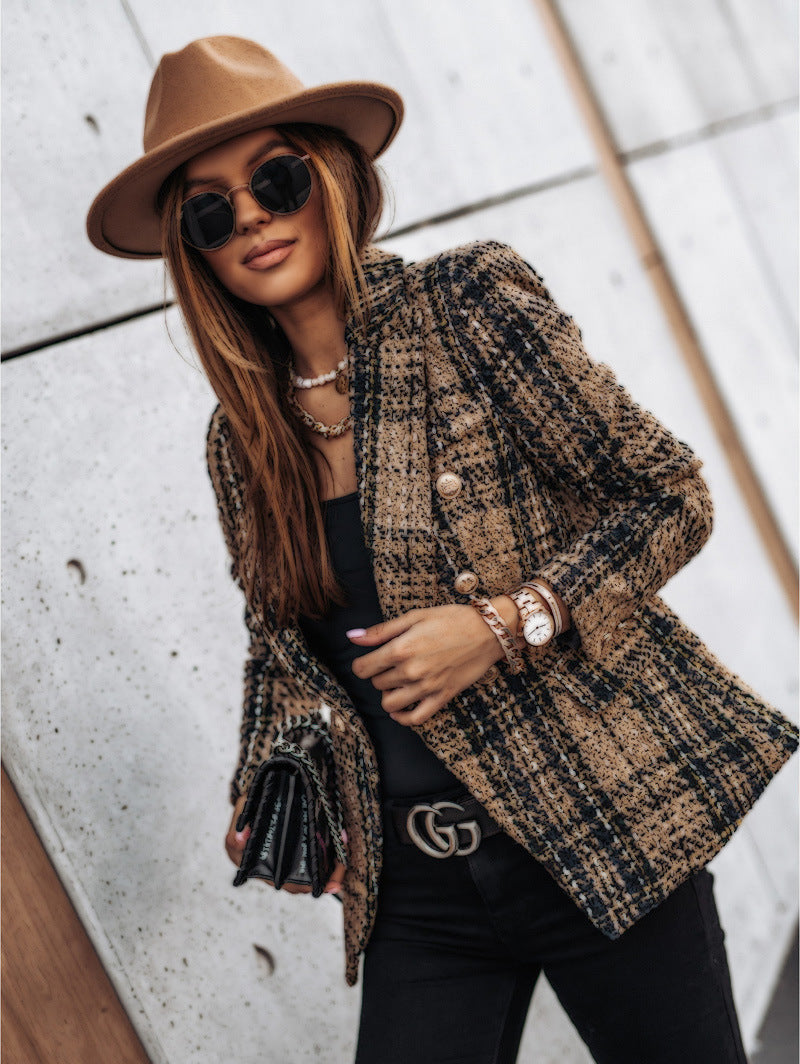 Check Lapel Printed Thin Jacket