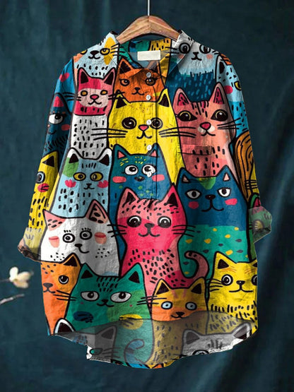 Women's Stretch Print Hawaiian Style Shirt