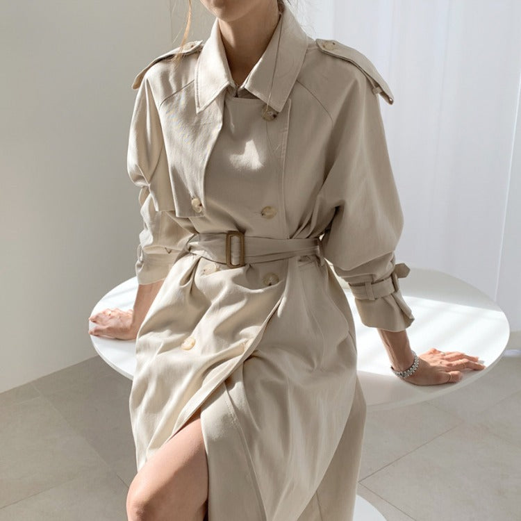 Workwear coat with waist and knee