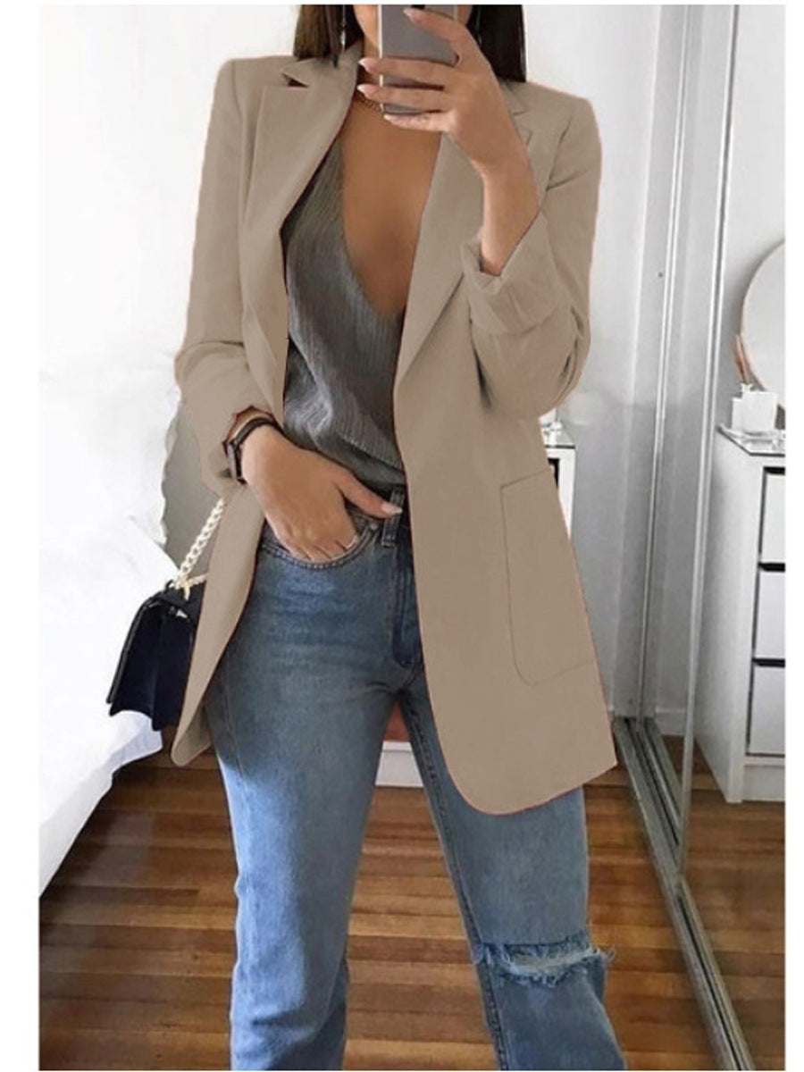 Long sleeve solid color cardigan