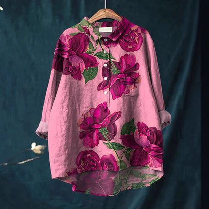 Women's Stretch Print Hawaiian Style Shirt