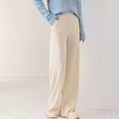 High Waist Casual All-match Knitted Mop Trousers Thickened
