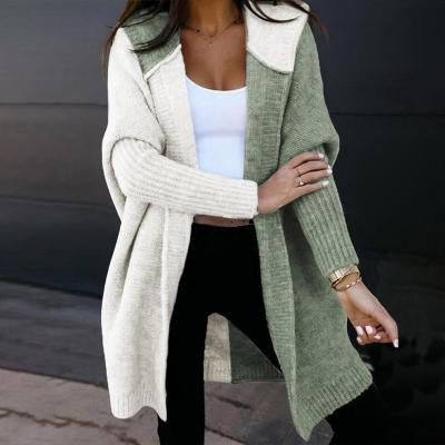 Hooded Temperament Printed Loose Zipper Sweater Coat