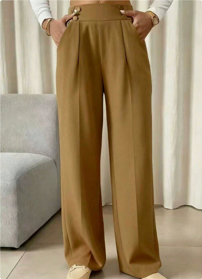 Draping Mop Casual Pants High Waist