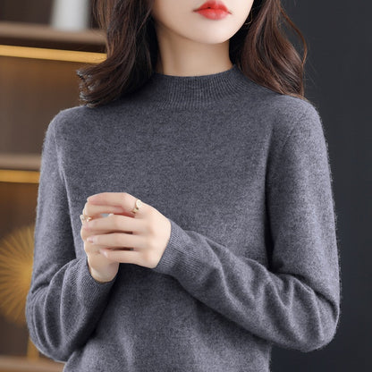 Women's Fashion Half Turtleneck Seamless Sweater