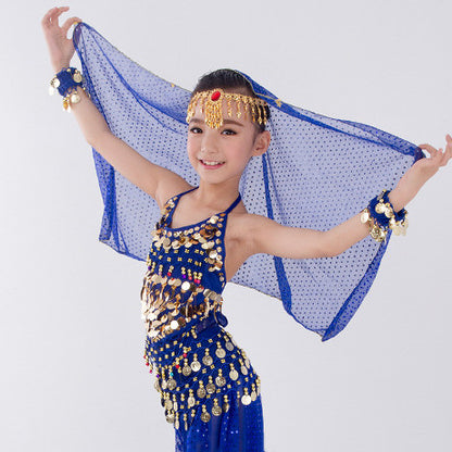 Children's Dancing Clothes Indian Dance Costume Xinjiang Dance Performance Wear Girls Belly Dance Children's National Performance