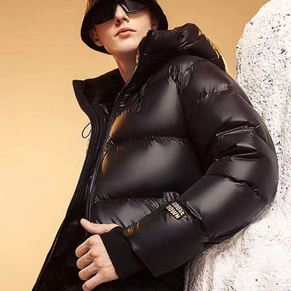 Men's And Women's Fashion Loose Five-grid Down Jacket