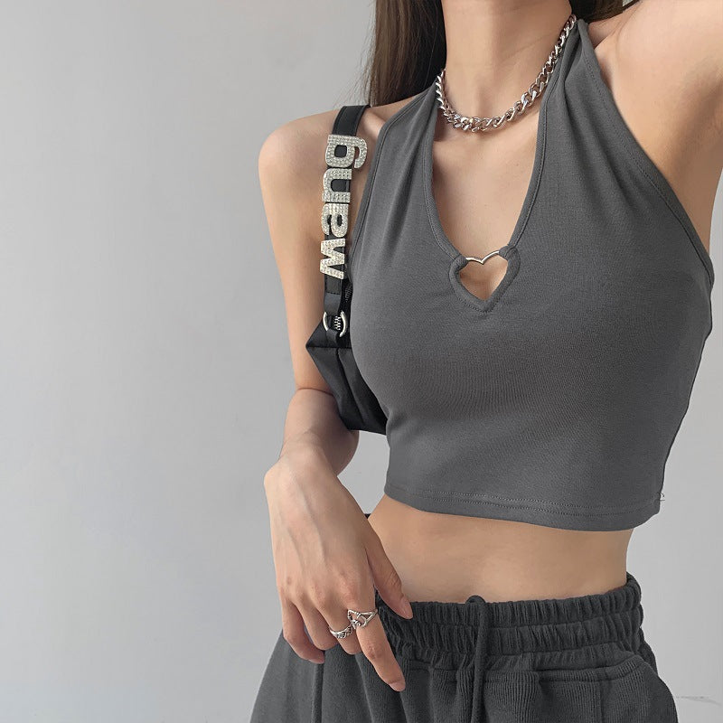 Spice Girl Metal Heart Hollow Neck Sling