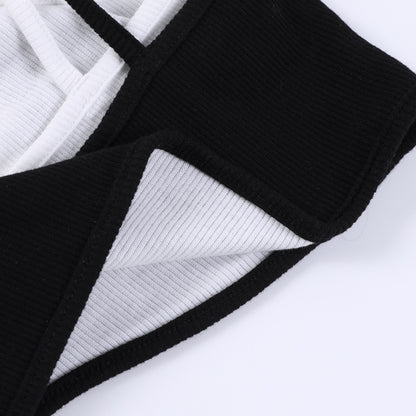 Contrast Color Sling Top Fake Two-piece Sports