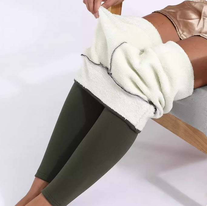 Women's Lamb Wool High Waist Elasticity Leggings