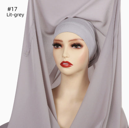 Lazy Chiffon Convenient Headscarf Magnetic Buckle Fixed
