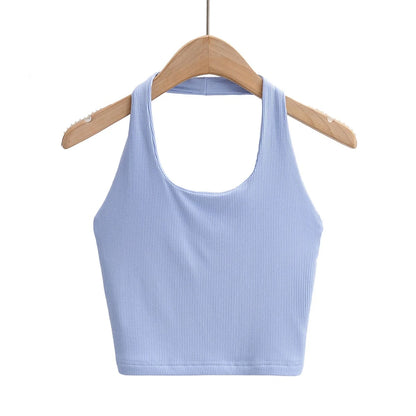 Women's Vest Halter Top Summer Slim-fit Solid Color