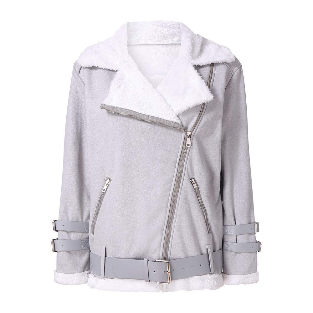 Women's motorcycle deerskin lamb wool coat