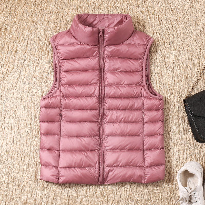 Lightweight down jacket women's Vest Short Size Large