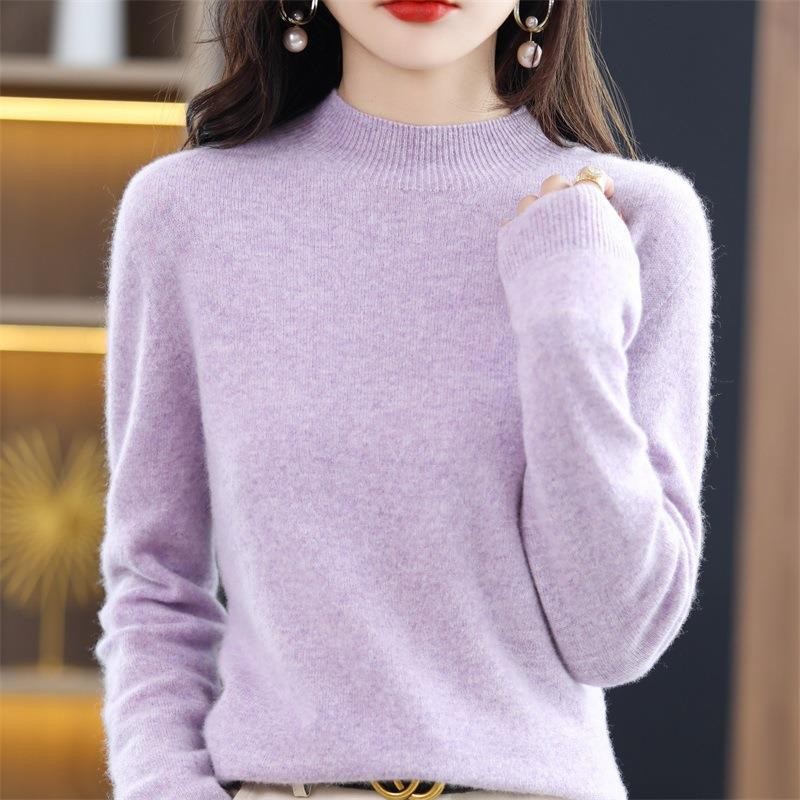 Women's Fashion Half Turtleneck Seamless Sweater