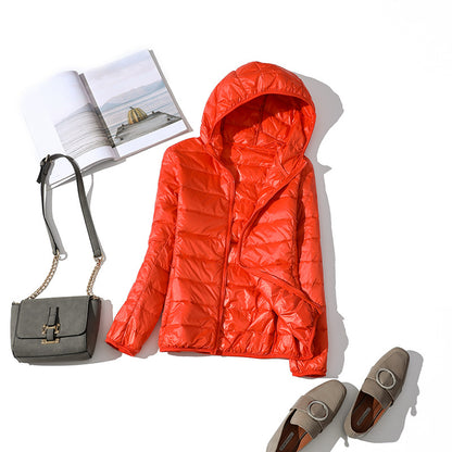 Lightweight Korean casual plus size short hooded jacket