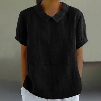 Loose Lapels Shirt Women's Short-sleeved Shirt