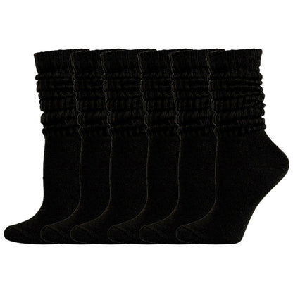 Loose Stockings Spring And Autumn Women's Black, White And Gray Pure Color Socks