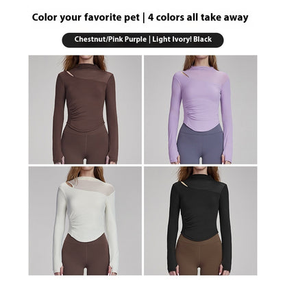 Yoga Clothes Long-sleeved Top With Chest Pad Slim Fit Slimming