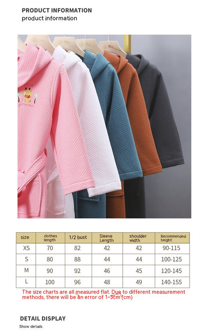 Children's Bathrobes Female Cartoon Cotton Nightgown Boys Girls Swimming Wearable Bath Towels Bathrobe