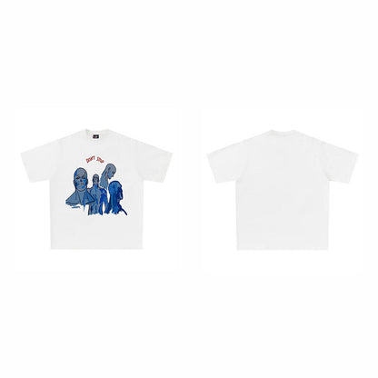 Hand-painted Printed American Short Sleeve