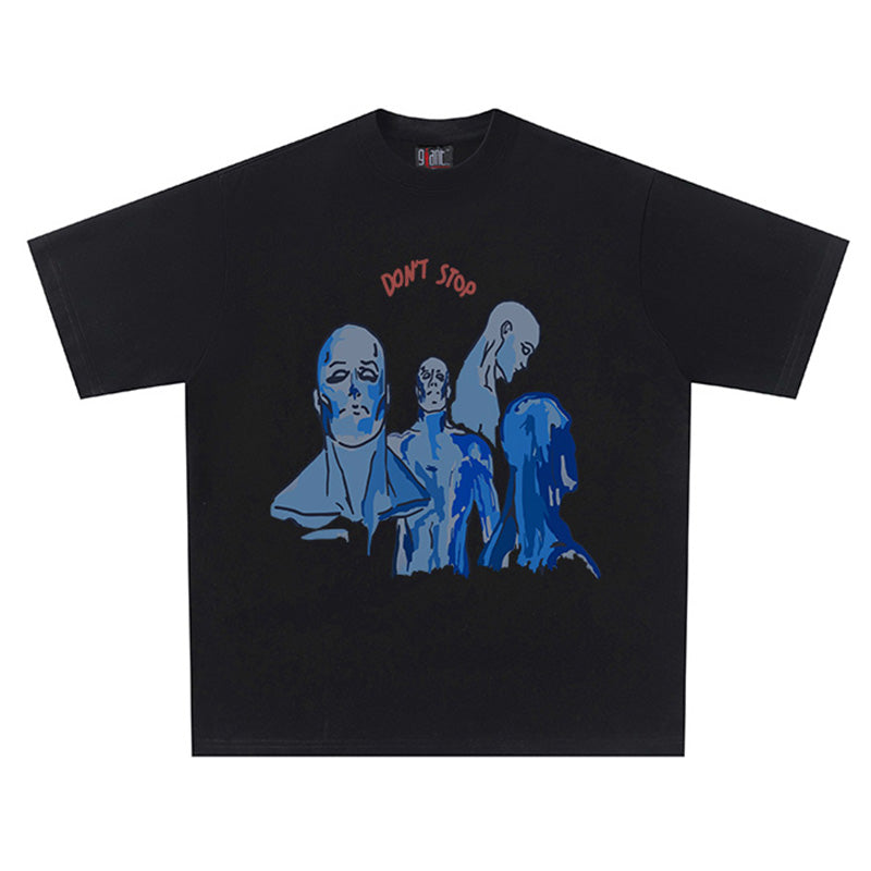 Hand-painted Printed American Short Sleeve