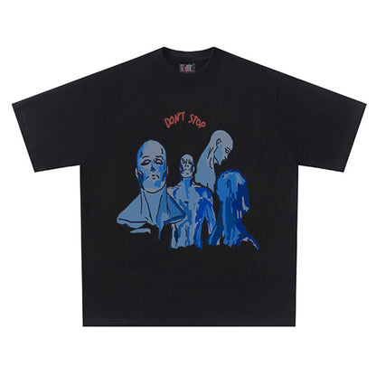 Hand-painted Printed American Short Sleeve