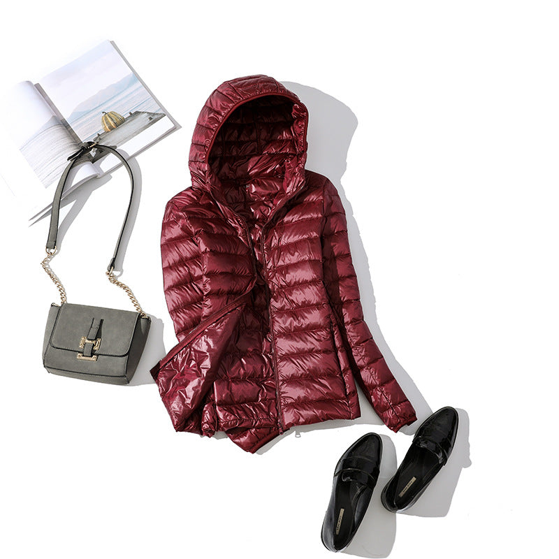 Lightweight Korean casual plus size short hooded jacket