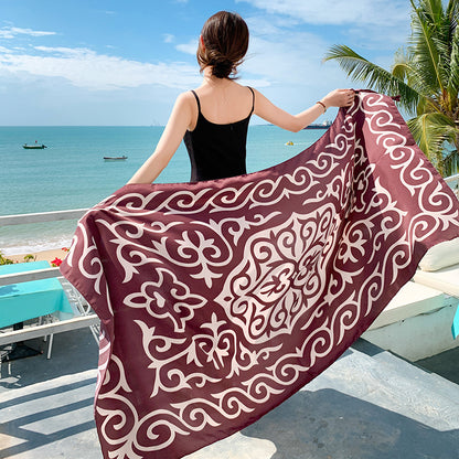 Sun-proof All-matching Shawl Beach Travel Dual-use Outdoor Beach Towel
