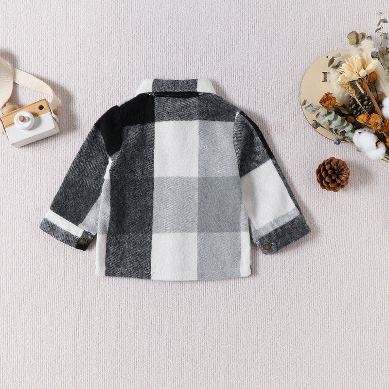 Long Sleeve Plaid Shirt With Pocket Autumn