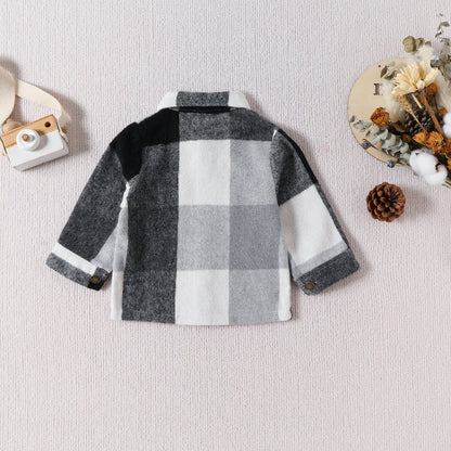 Long Sleeve Plaid Shirt With Pocket Autumn