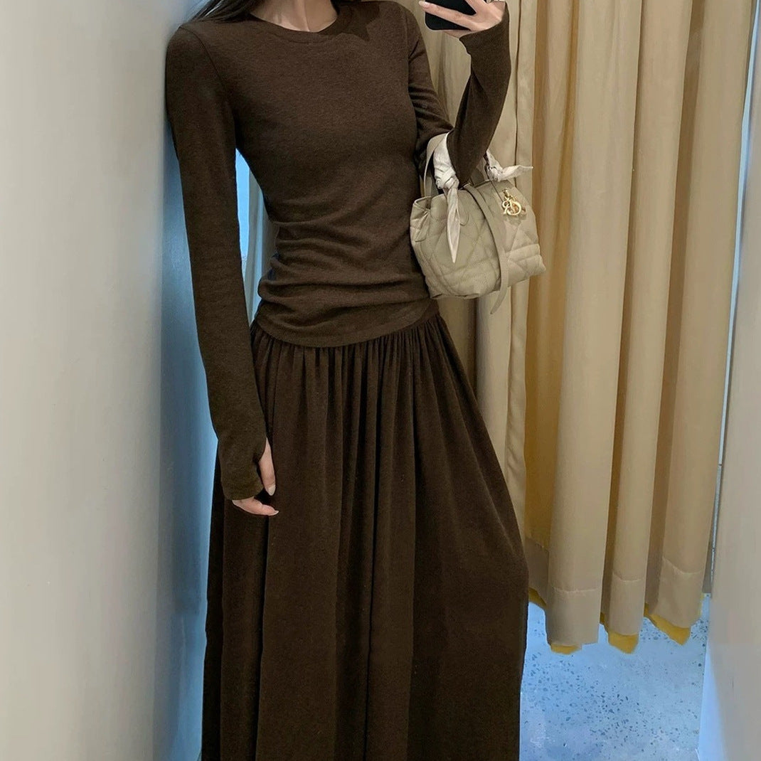 Women's Lapel Knitted Vest Skirt