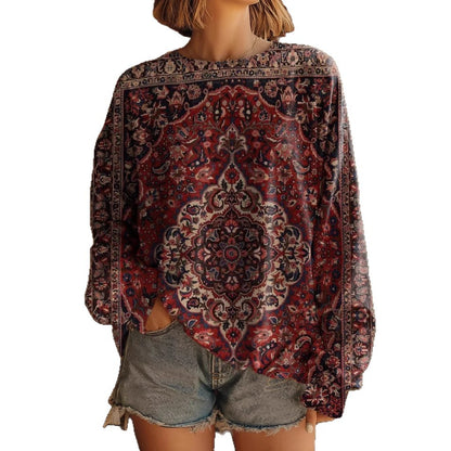 Long Sleeve Round Neck Loose Retro Style Sweater