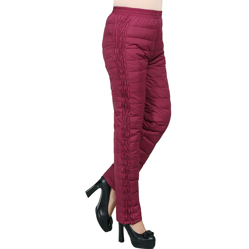 Women's double-sided straight slim slimming warm pants